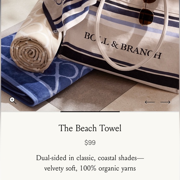 NWT Boll & Branch Beach Towel - Picture 3 of 3